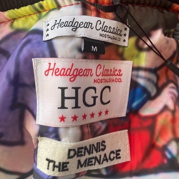 Dennis The Menace Satin Bomber Jacket Mens Med Headgear Classics Satin Retro - Picture 4 of 13